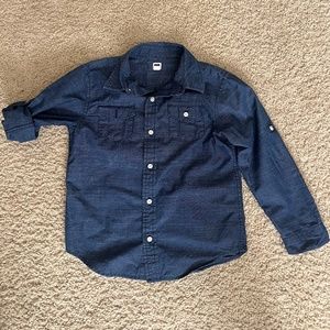 Boys Janie and Jack navy button down shirt